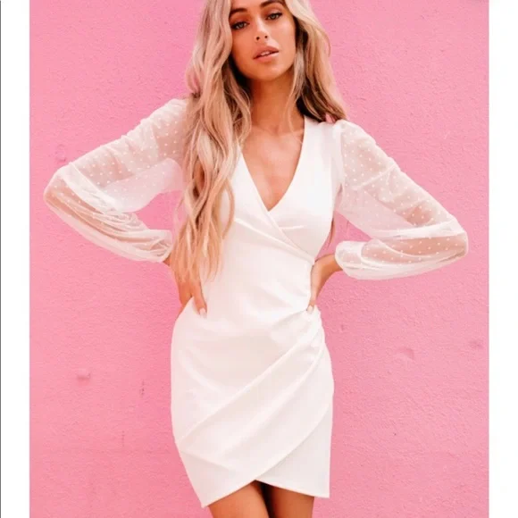 Nanamacs declaring my love mesh sleeve bodycon dress - Picture 1 of 9